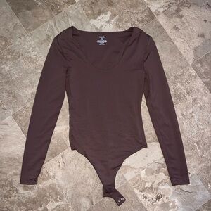 Nuuds Coffee Scoop Neck Bodysuit